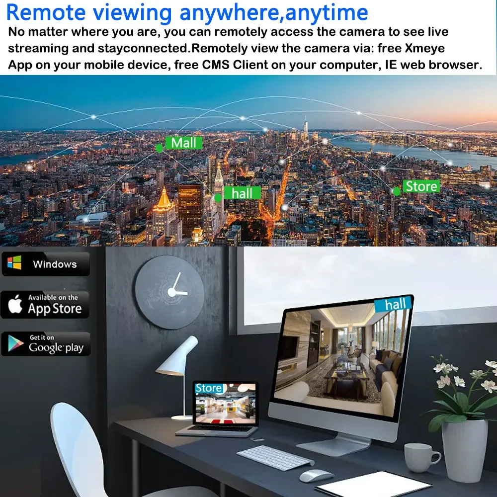 8CH 4K AHD DVR CCTV System 8MP Security Dome Cameras IR Indoor Outdoor Video Surveillance CCTV Kit Face Motion Detection Kit