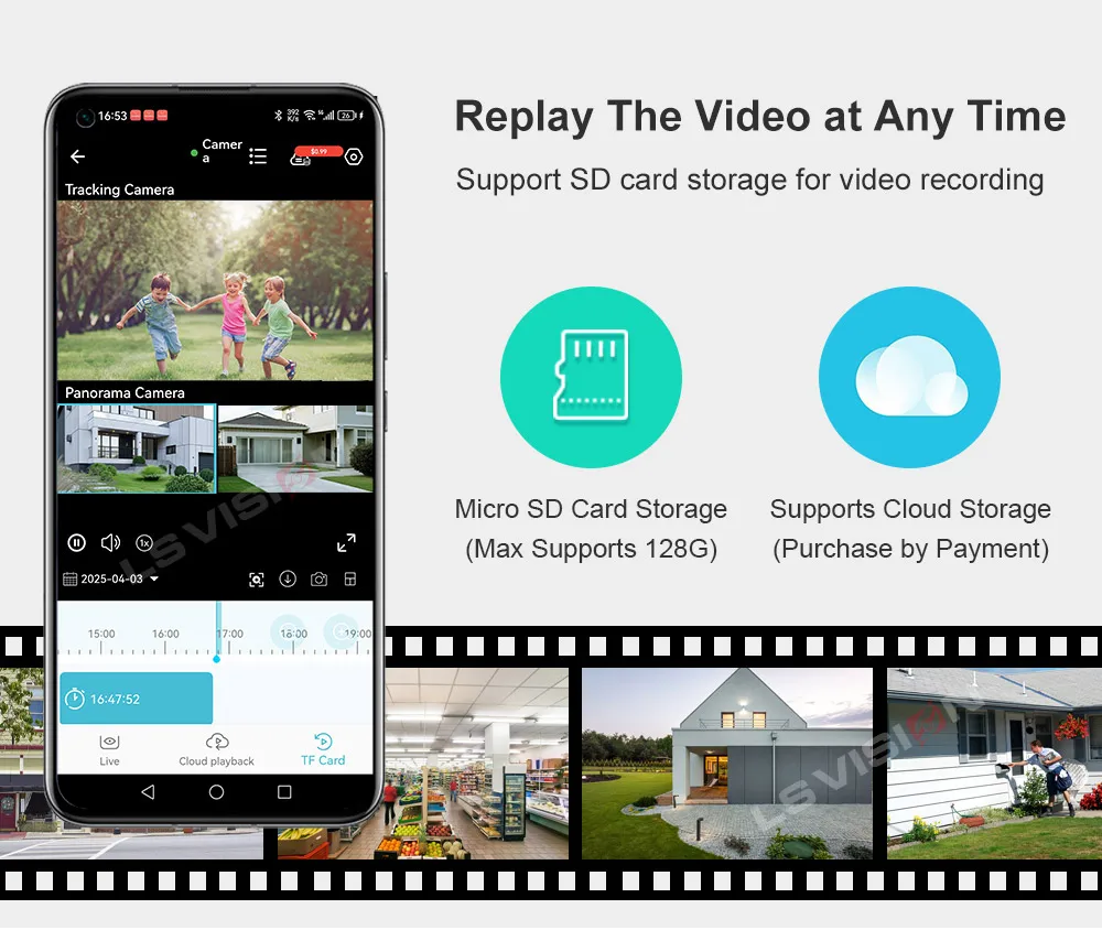 LS VISION 35MP Outdoor Security Camera with 10X Optical Zoom 7/5 Lens WiFi Cam Home Safety