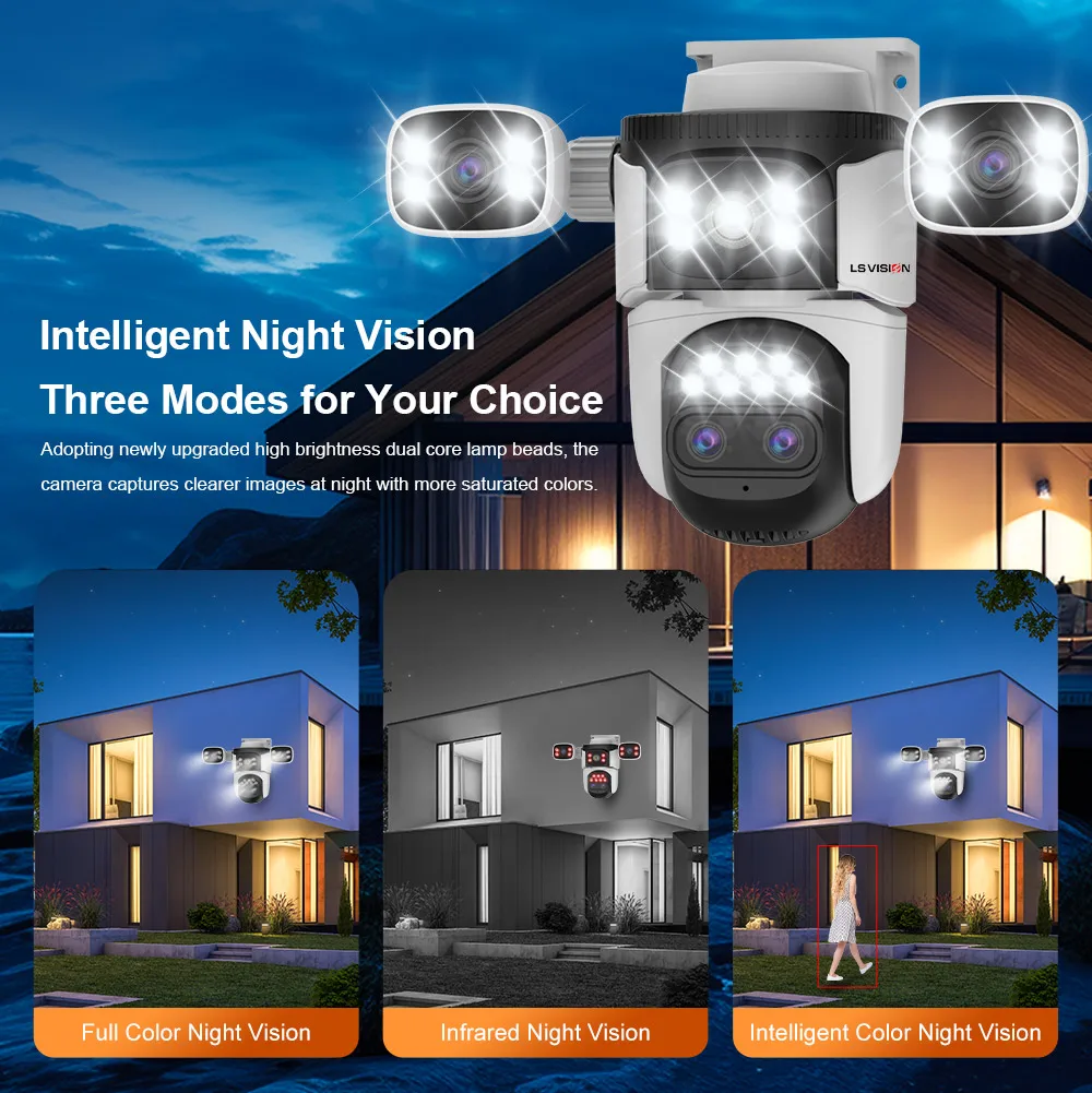 LS VISION 35MP Outdoor Security Camera with 10X Optical Zoom 7/5 Lens WiFi Cam Home Safety