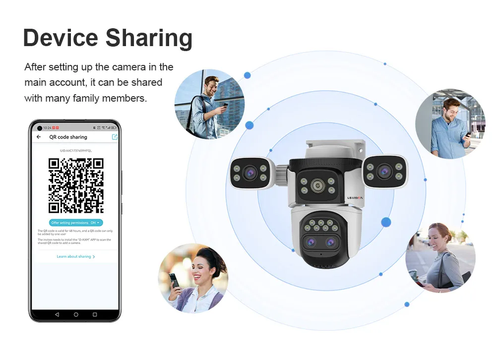 LS VISION 35MP Outdoor Security Camera with 10X Optical Zoom 7/5 Lens WiFi Cam Home Safety