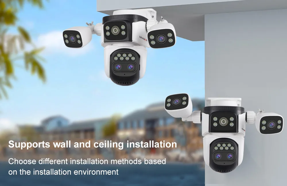 LS VISION 35MP Outdoor Security Camera with 10X Optical Zoom 7/5 Lens WiFi Cam Home Safety