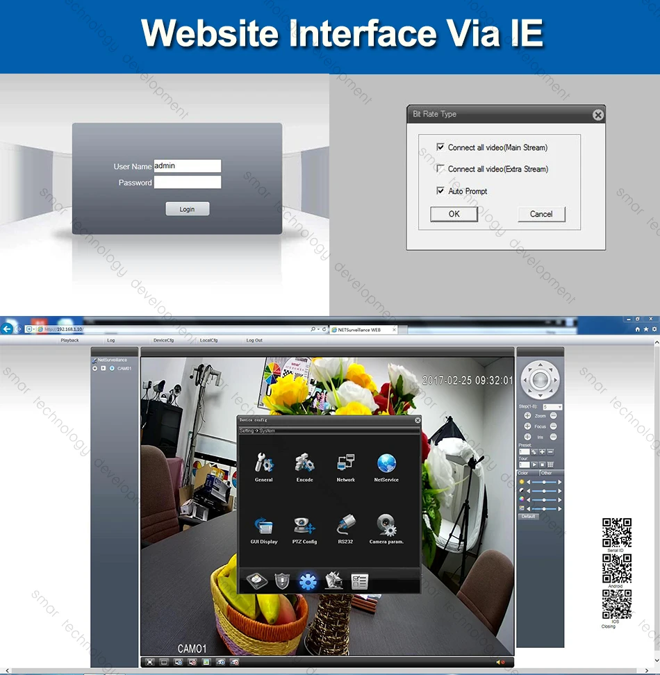 CCTV 4CH Hybrid DVR Video Surveillance System 720P 1080P AHD Camera Kit Day & Night AHD Dome Camera Kit VGA HDMI Output Plastic
