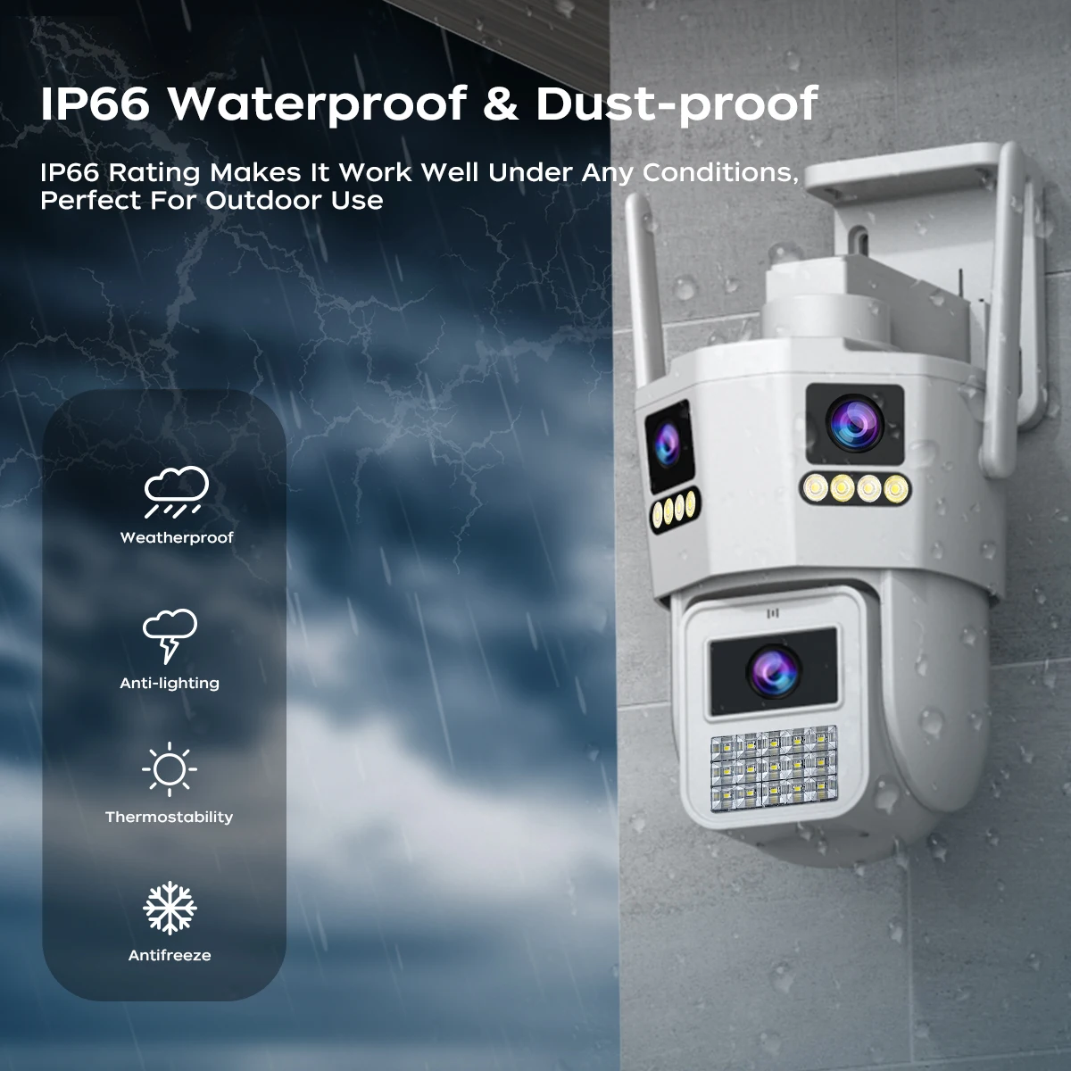 JOOAN 12MP Three Lens IP Camera PTZ Outdoor Three Screen night vision 5g WiFi Security Camera Auto Tracking Cctv camera