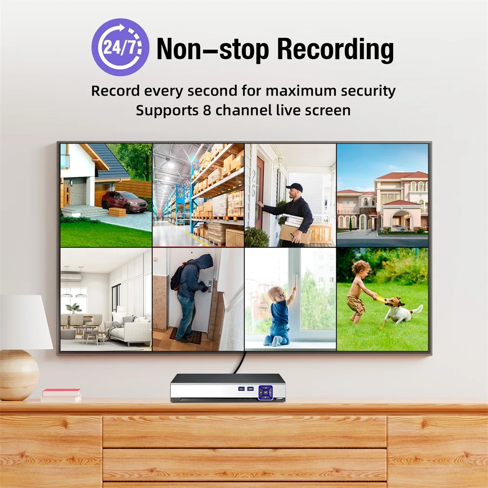 Fuers 8CH POE 6MP CCTV Security System Motion Detection H.265 Network Home Surveillance Audio Video Recorder XMEYE/iCSEE