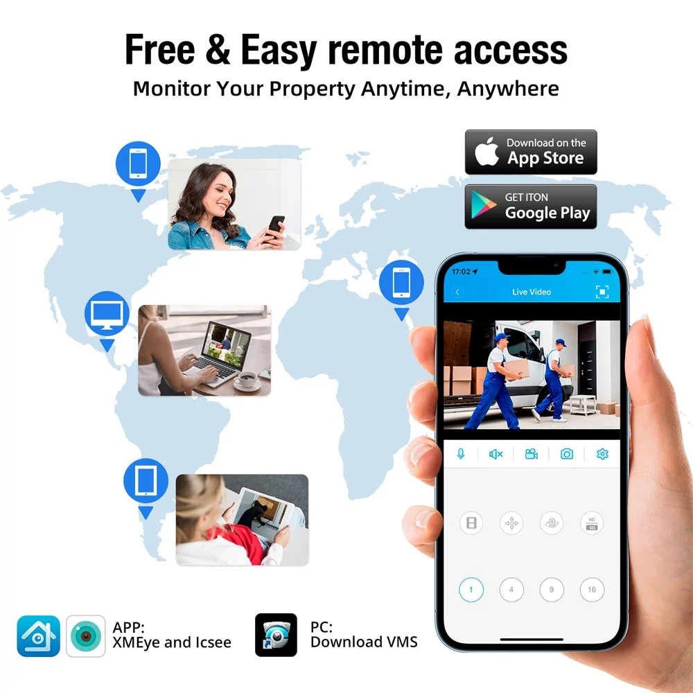 Fuers 8CH POE 6MP CCTV Security System Motion Detection H.265 Network Home Surveillance Audio Video Recorder XMEYE/iCSEE