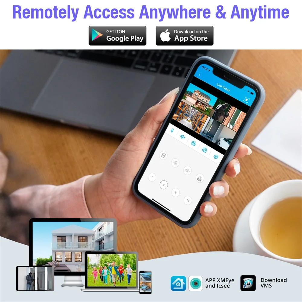 Fuers 8CH POE 6MP CCTV Security System Motion Detection H.265 Network Home Surveillance Audio Video Recorder XMEYE/iCSEE