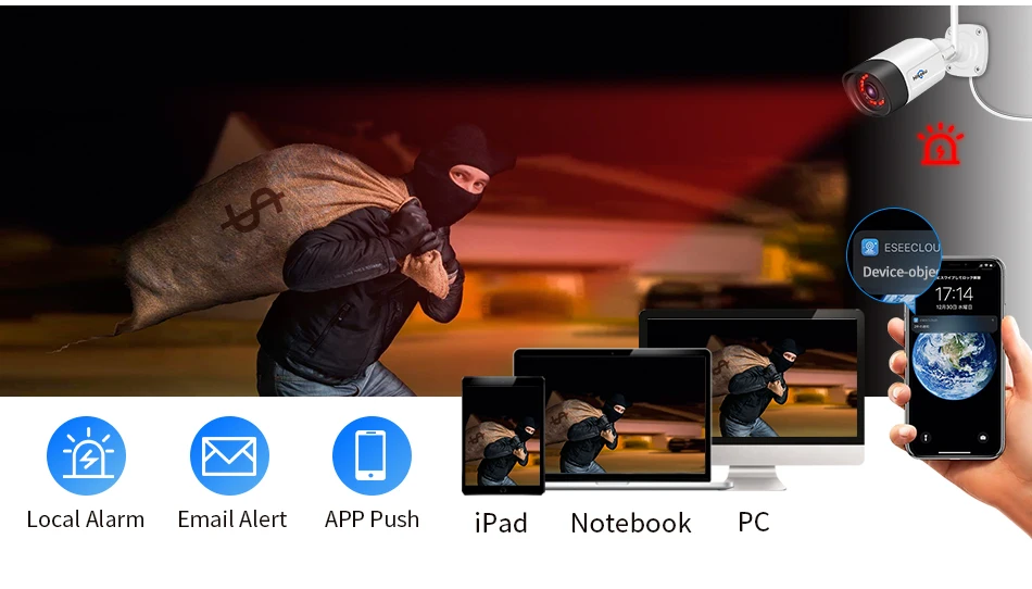 Hiseeu 5MP Wifi Surveillance Camera System Color Night Vision P2P Wireless Street Security CCTV Camera Kit 16CH Wireless NVR Set