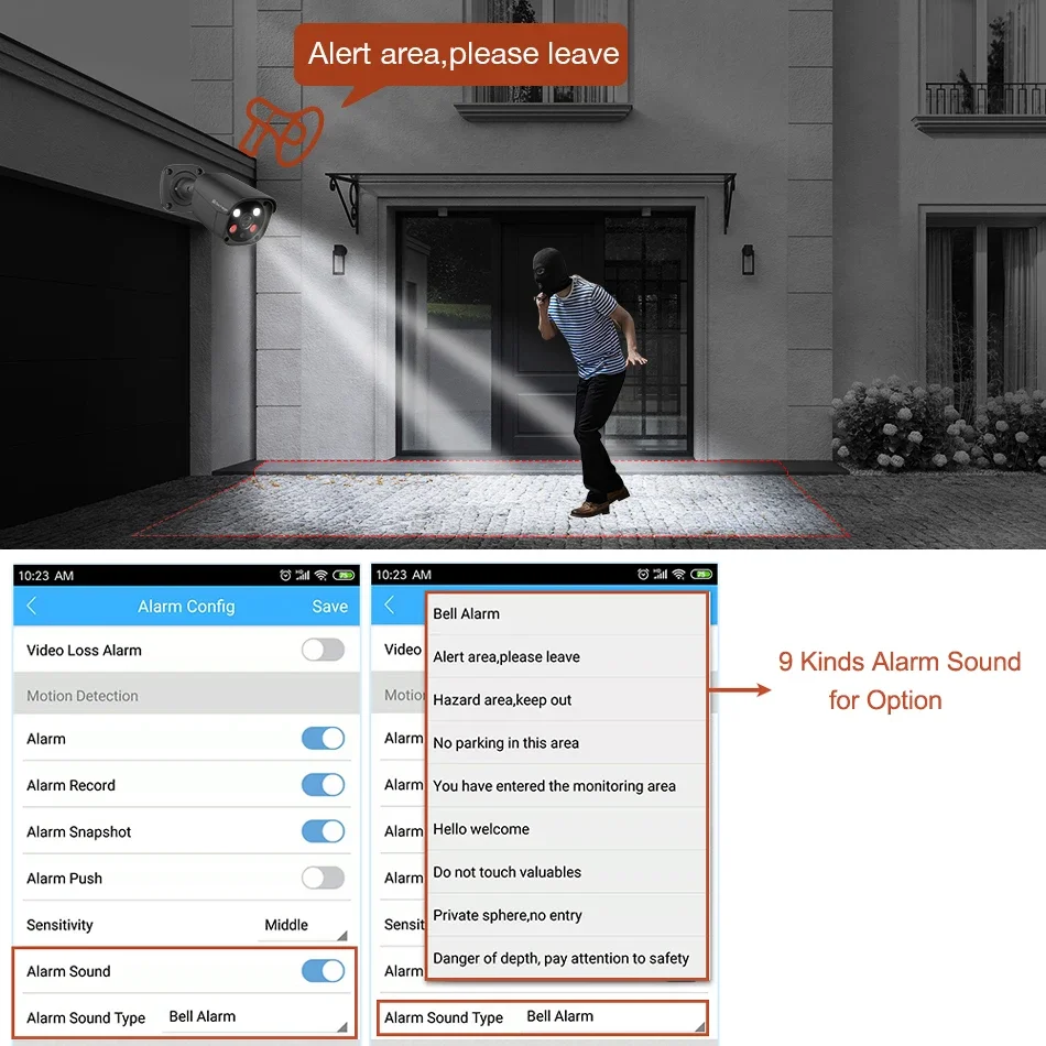 Techage 16CH 5MP POE NVR Kit Security Camera System Two Way Audio H.265 IP AI Camera Outdoor P2P CCTV Video Surveillance Set