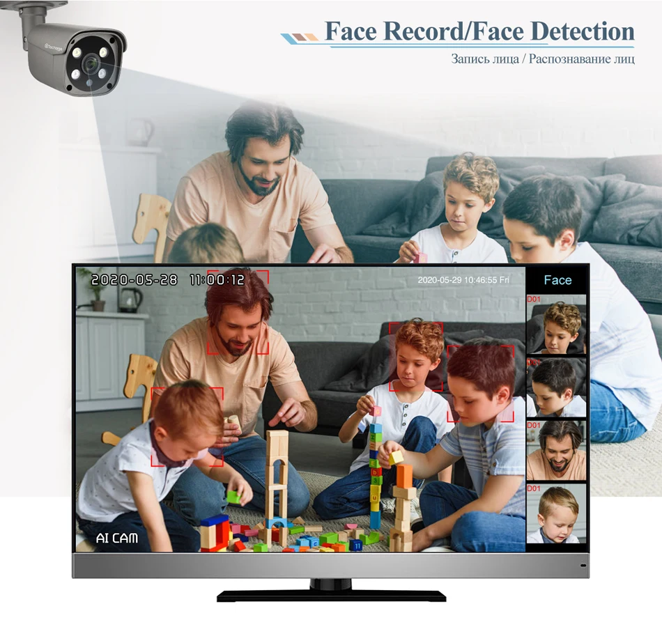 Techage 16CH 5MP POE NVR Kit Security Camera System Two Way Audio H.265 IP AI Camera Outdoor P2P CCTV Video Surveillance Set