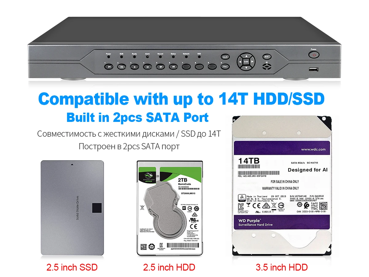 Techage 16CH 5MP POE NVR Kit Security Camera System Two Way Audio H.265 IP AI Camera Outdoor P2P CCTV Video Surveillance Set