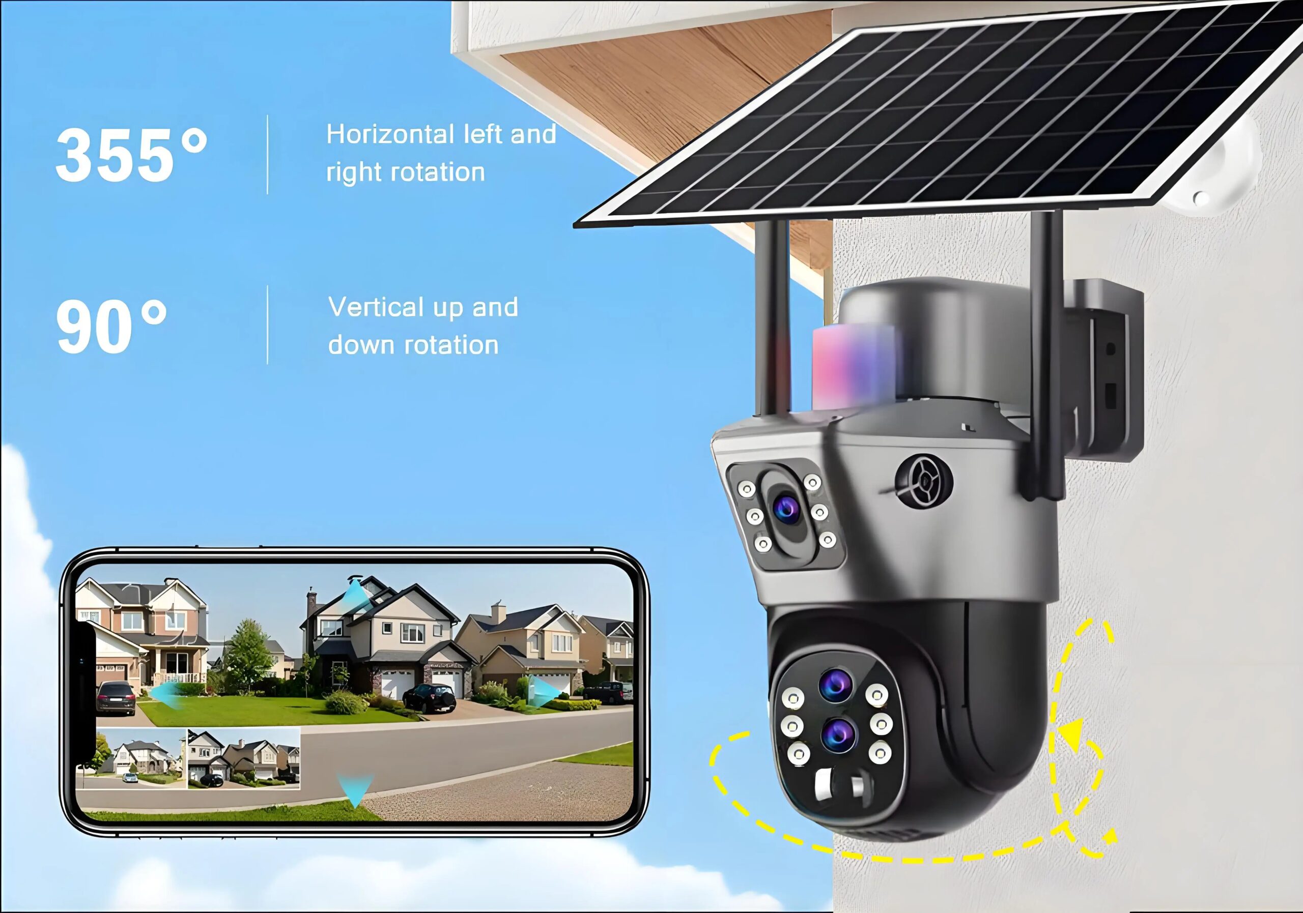6K 4G Sim Solar Camera 10x Zoom IP CCTV 12MP Dual lens PTZ Surveillance PIR Human Detection Outdoor Security Protection Camera