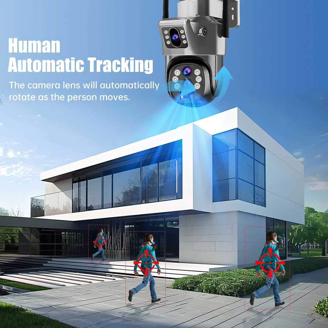 6K 4G Sim Solar Camera 10x Zoom IP CCTV 12MP Dual lens PTZ Surveillance PIR Human Detection Outdoor Security Protection Camera