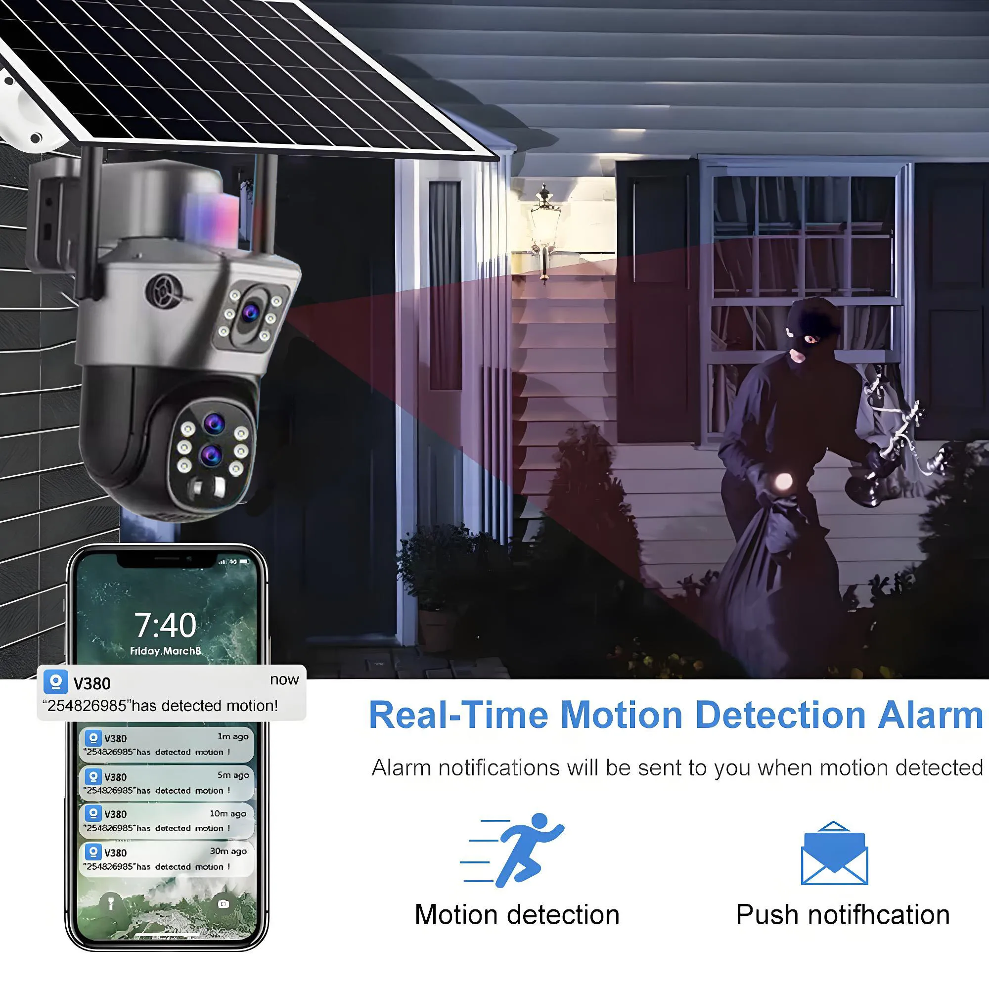 6K 4G Sim Solar Camera 10x Zoom IP CCTV 12MP Dual lens PTZ Surveillance PIR Human Detection Outdoor Security Protection Camera