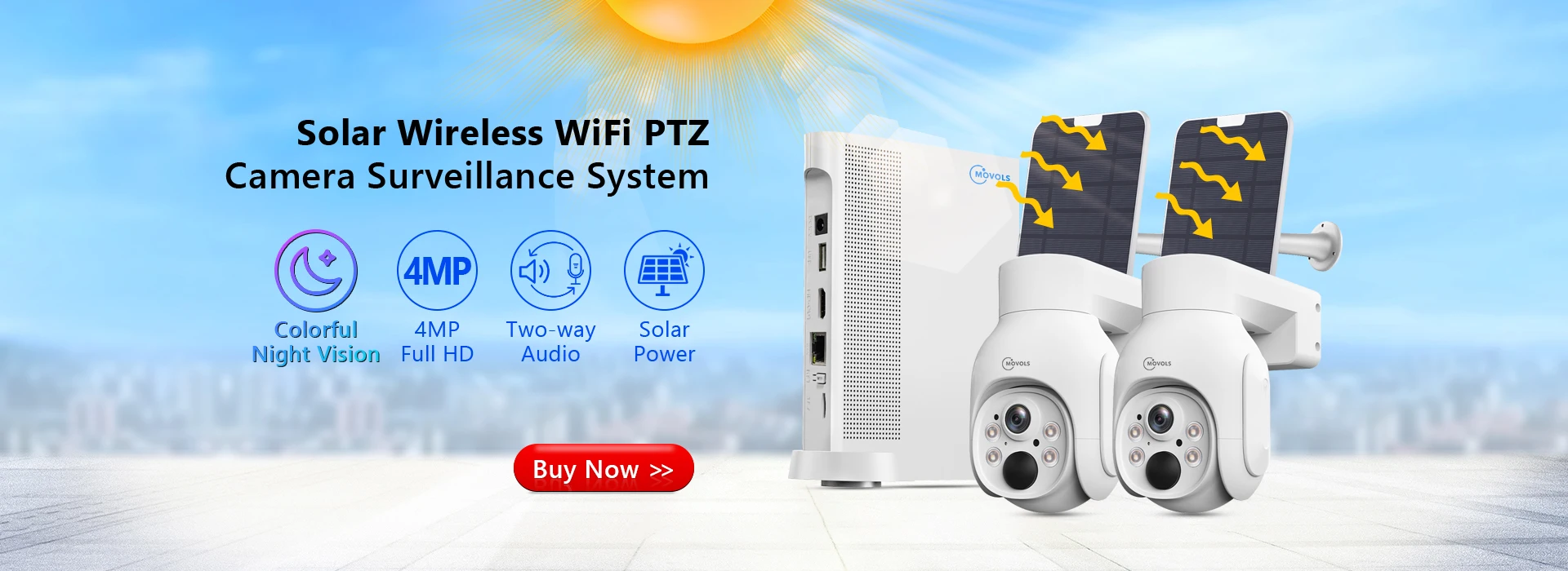 Movols 6MP Three Lens PTZ H.265 Wireless CCTV System Two Way Audio Waterproof IP Security Camera 10CH NVR Surveillance System