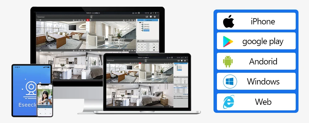 Movols 6MP Three Lens PTZ H.265 Wireless CCTV System Two Way Audio Waterproof IP Security Camera 10CH NVR Surveillance System