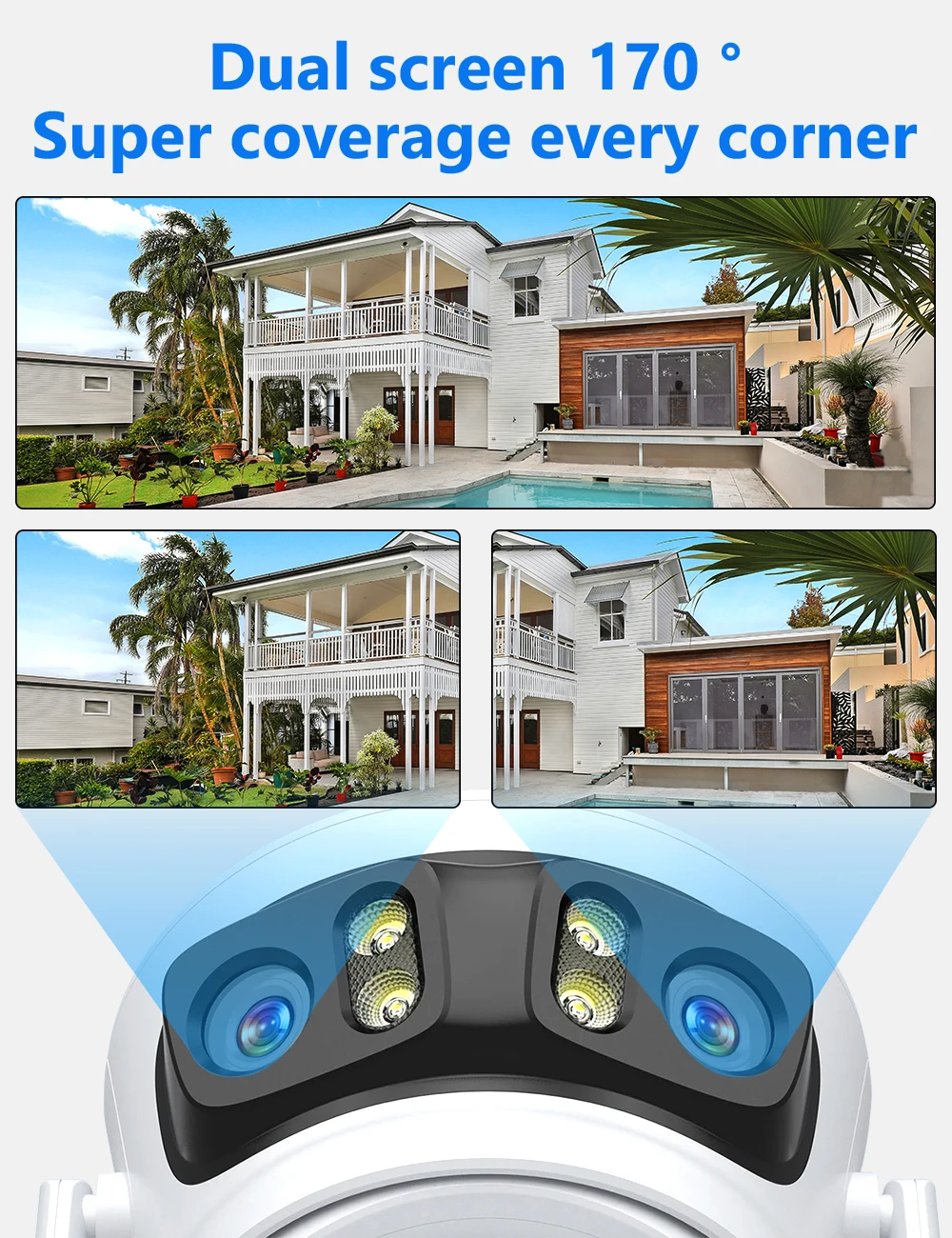 Movols 6MP Three Lens PTZ H.265 Wireless CCTV System Two Way Audio Waterproof IP Security Camera 10CH NVR Surveillance System