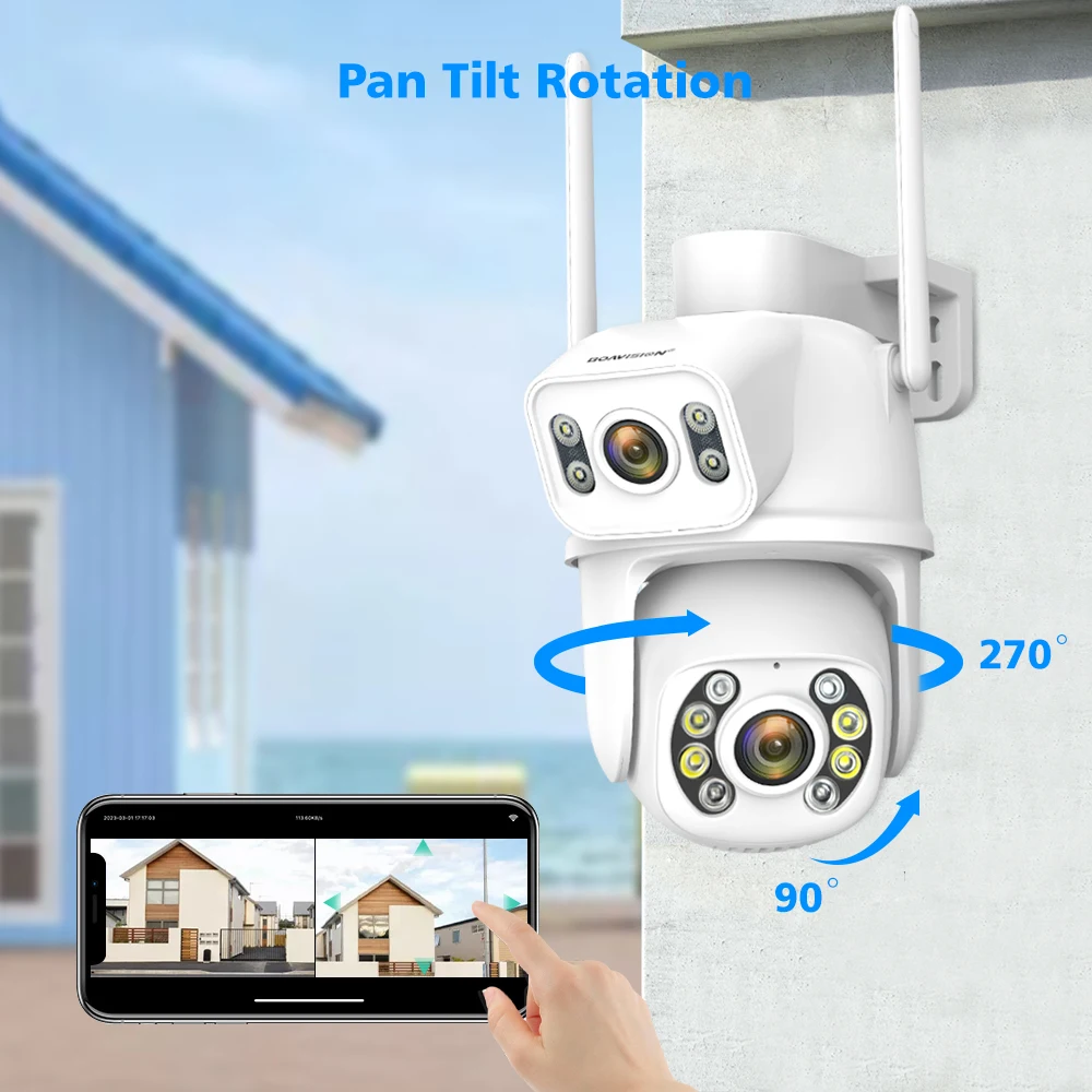 8CH Mini Wifi NVR HD 8MP Dual Lens PTZ WIFI IP Home Security Camera System Video H.265 CCTV Waterproof Wireless Surveillance Kit