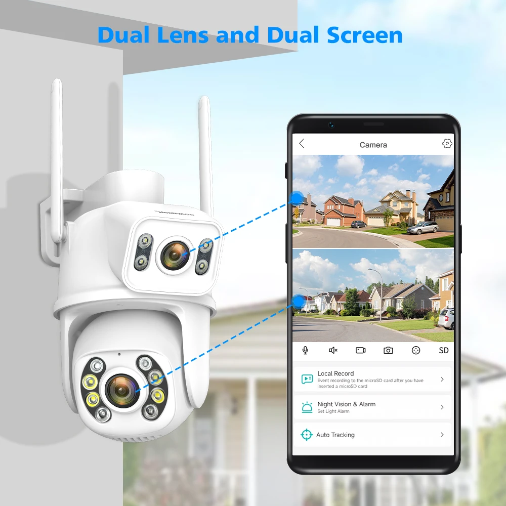 8CH Mini Wifi NVR HD 8MP Dual Lens PTZ WIFI IP Home Security Camera System Video H.265 CCTV Waterproof Wireless Surveillance Kit