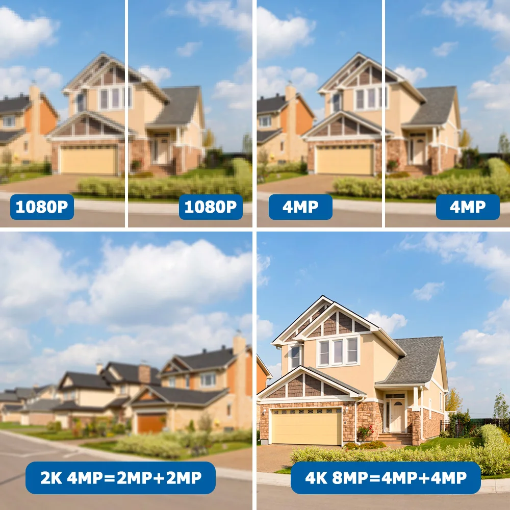 Techage 8CH 8MP PTZ PoE Camera System 4K 8X Zoom Dual Lens Human Detect Record NVR CCTV Video Surveillance Security Camera