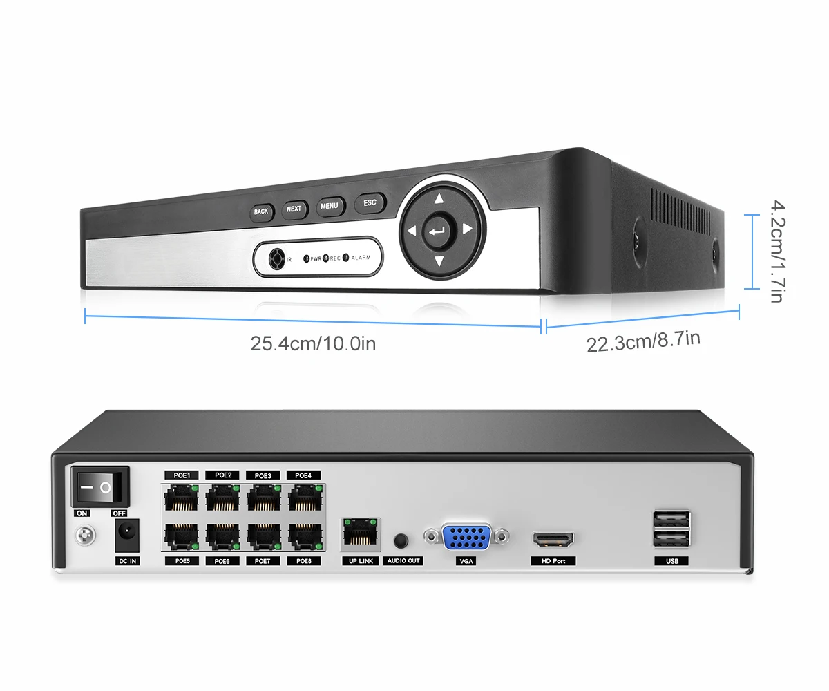 Techage 8CH 8MP PTZ PoE Camera System 4K 8X Zoom Dual Lens Human Detect Record NVR CCTV Video Surveillance Security Camera