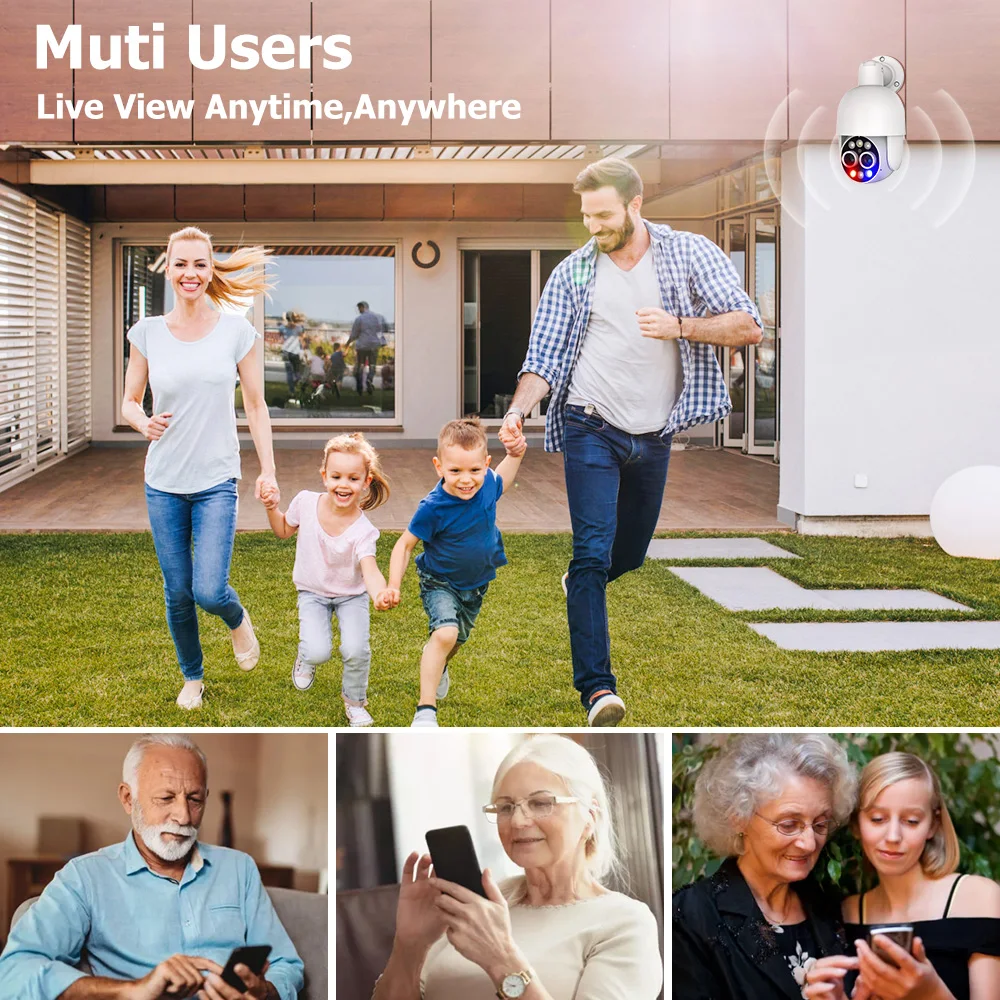 Techage 8CH 8MP PTZ PoE Camera System 4K 8X Zoom Dual Lens Human Detect Record NVR CCTV Video Surveillance Security Camera