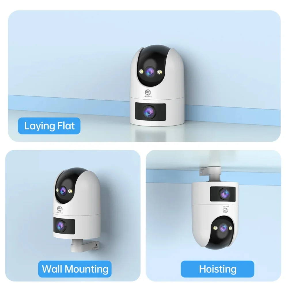Jooan 4K 8MP Dual Lens Dual Screen IP Camera Wifi Outdoor PTZ Camera AI Auto Tracking CCTV camera Audio Video Surveillance