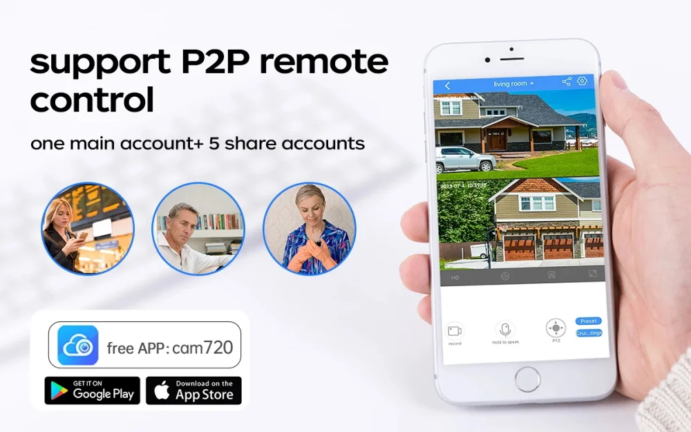 Jooan 4K 8MP Dual Lens Dual Screen IP Camera Wifi Outdoor PTZ Camera AI Auto Tracking CCTV camera Audio Video Surveillance