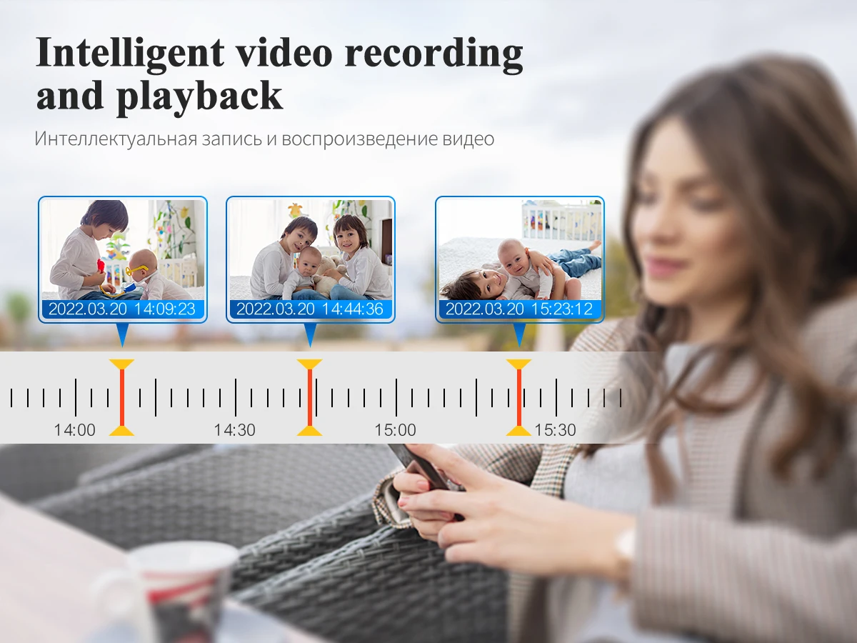 Techage 8CH 5MP Security Camera System Night Vision Human Detection POE PTZ Camera Outdoor Security Surveillance Cam Kit P2P