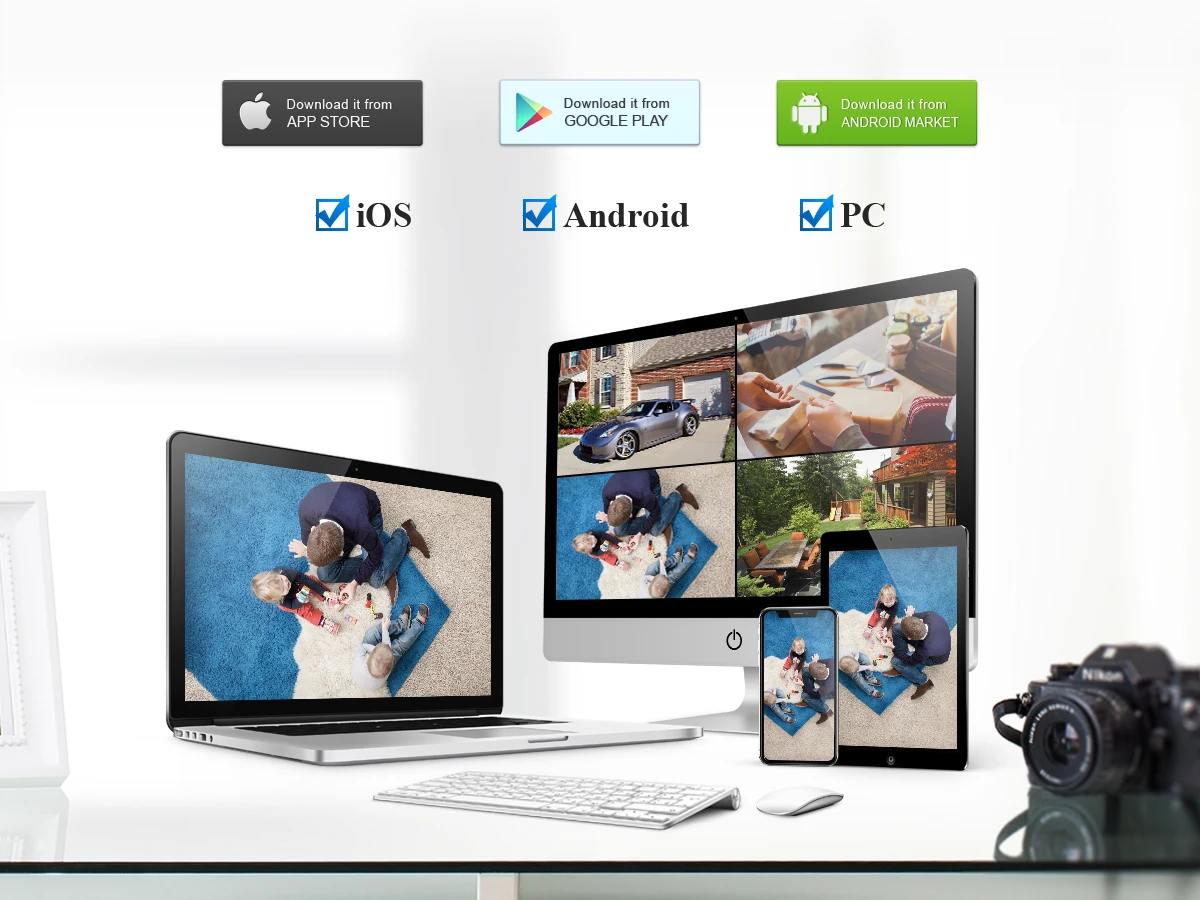 Techage 8CH 5MP Security Camera System Night Vision Human Detection POE PTZ Camera Outdoor Security Surveillance Cam Kit P2P