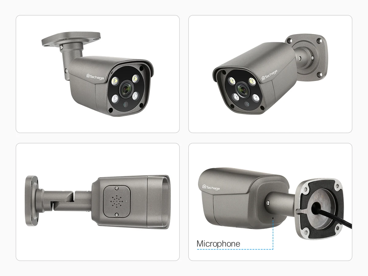 Techage 8CH 5MP Security Camera System Night Vision Human Detection POE PTZ Camera Outdoor Security Surveillance Cam Kit P2P