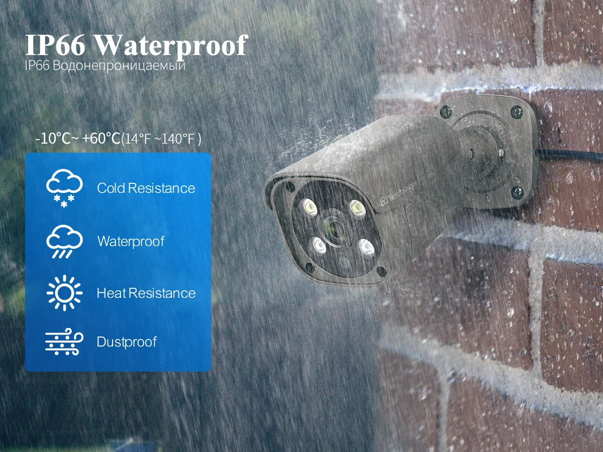 Techage 8CH 5MP Security Camera System Night Vision Human Detection POE PTZ Camera Outdoor Security Surveillance Cam Kit P2P