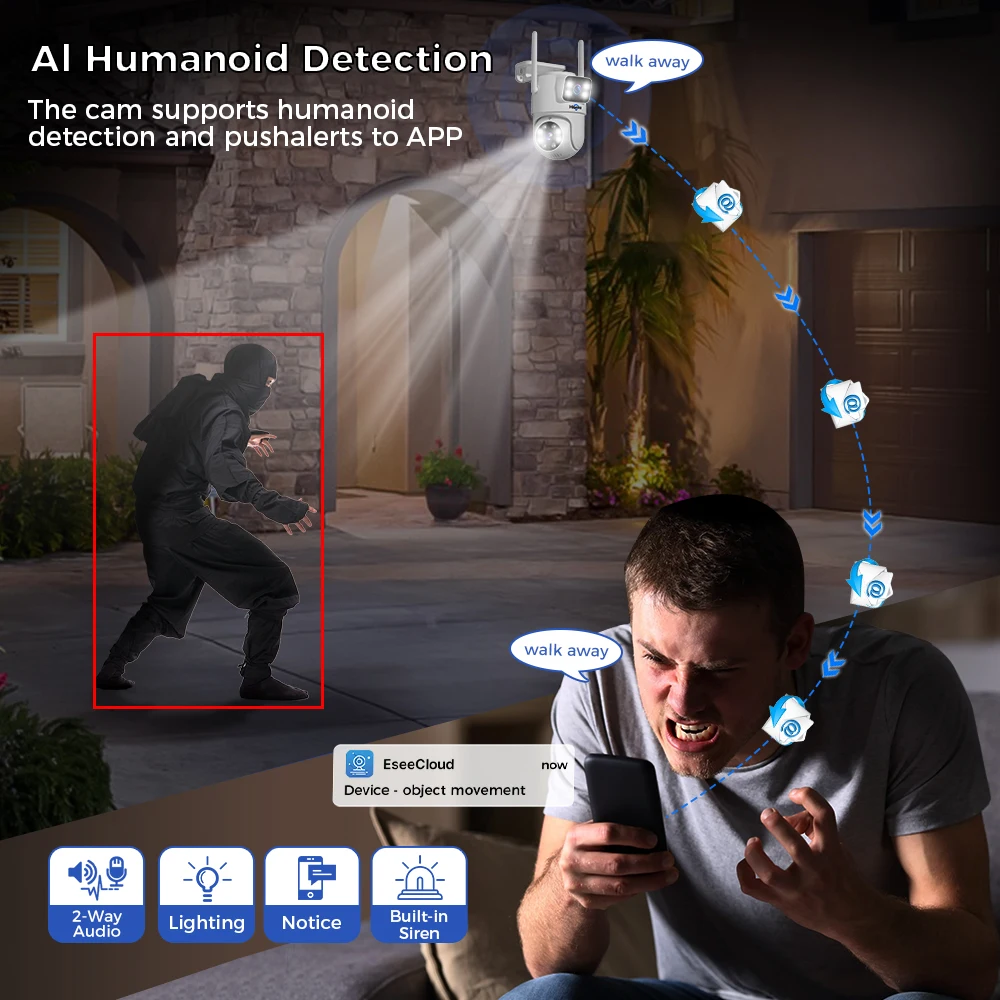 Hiseeu 6MP WiFi Dual Lens Camera Security System Kit 3K IP Cameras Security System 16CH NVR Wireless CCTV Surveillance System