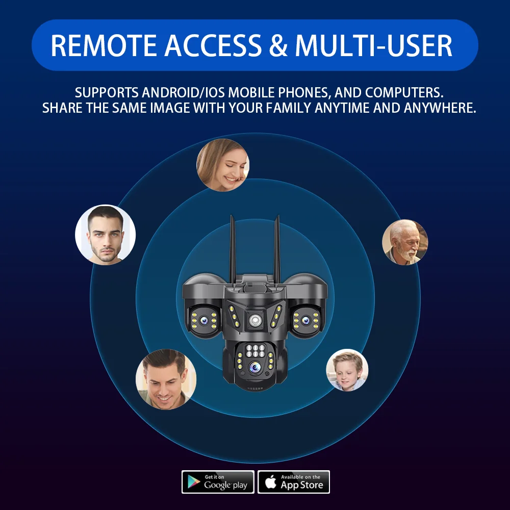 15MP 8K WIFI IP Camera Hree Screen Three Lens PTZ Cam Outdoor Waterproof Auto Tracking Smart Home Wireless CCTV Cameras V380 Pro