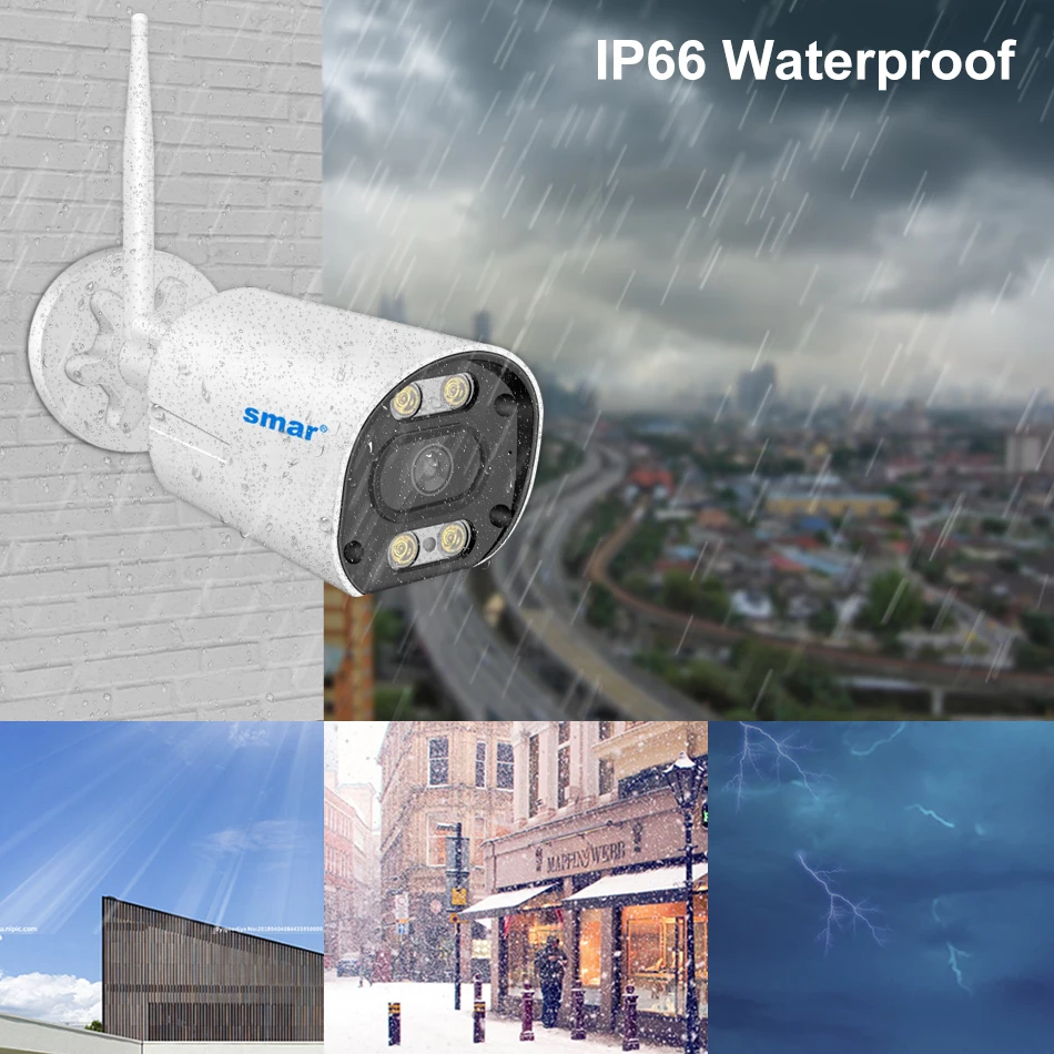 Smar 5MP/3MP Wifi Camera Kit Ai Face Detect Full Color Vision IP Camera Set 8CH NVR 10.1 LCD Wireless CCTV Surveillance System