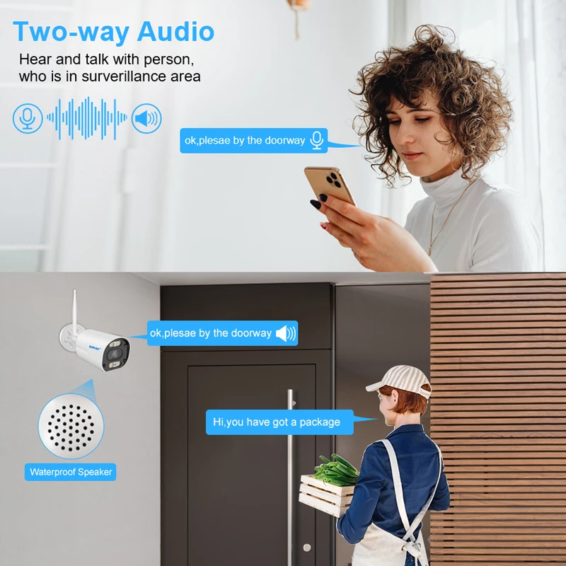 Smar 5MP/3MP Wifi Camera Kit Ai Face Detect Full Color Vision IP Camera Set 8CH NVR 10.1 LCD Wireless CCTV Surveillance System