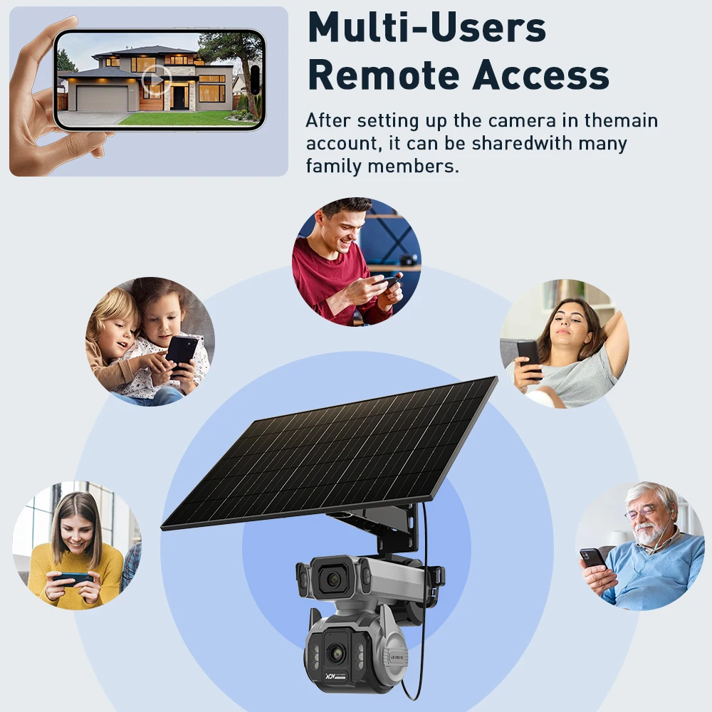 LS VISION 24/7 Video Recording 12X Optical Zoom Solar Outdoor Surveillance Camera 4G SIM Dual Screen Aov Ai Humanoid Tracking