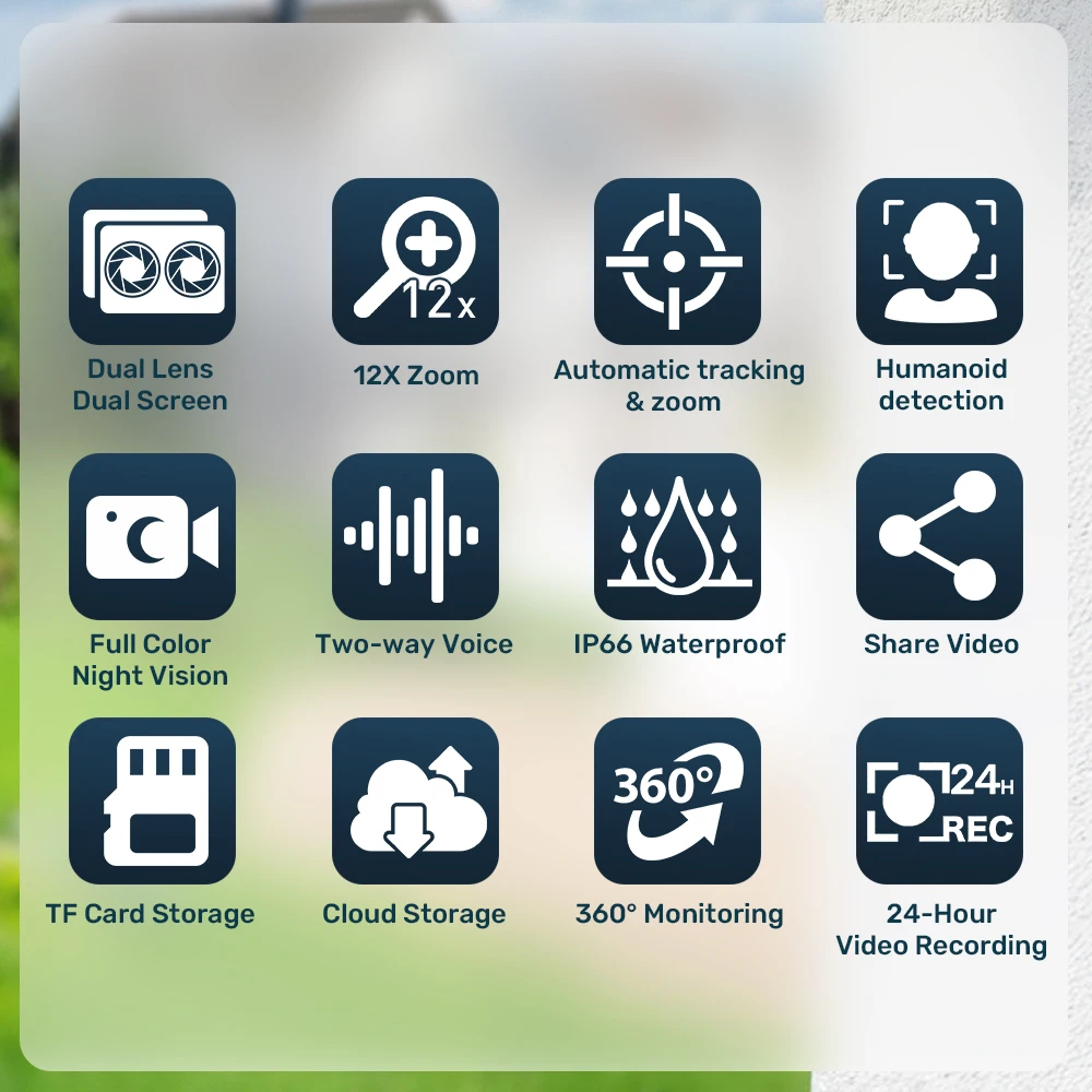 LS VISION 24/7 Video Recording 12X Optical Zoom Solar Outdoor Surveillance Camera 4G SIM Dual Screen Aov Ai Humanoid Tracking