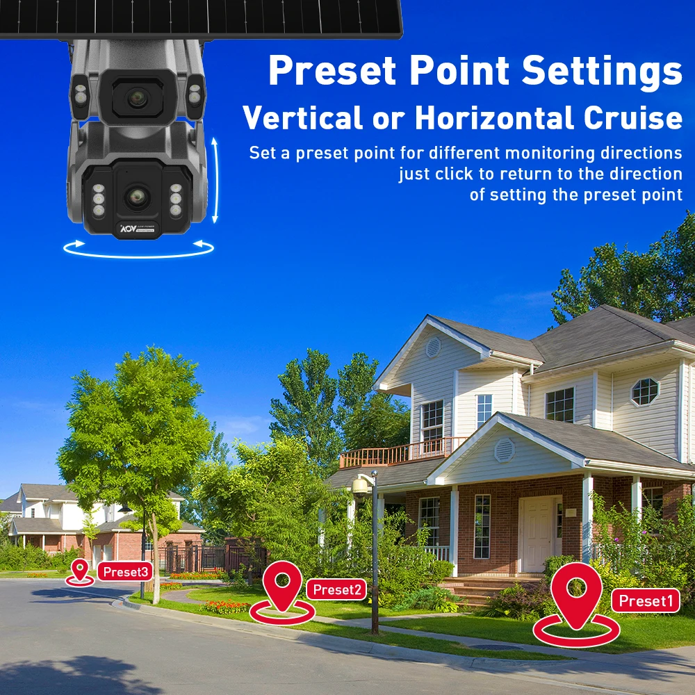 LS VISION 24/7 Video Recording 12X Optical Zoom Solar Outdoor Surveillance Camera 4G SIM Dual Screen Aov Ai Humanoid Tracking