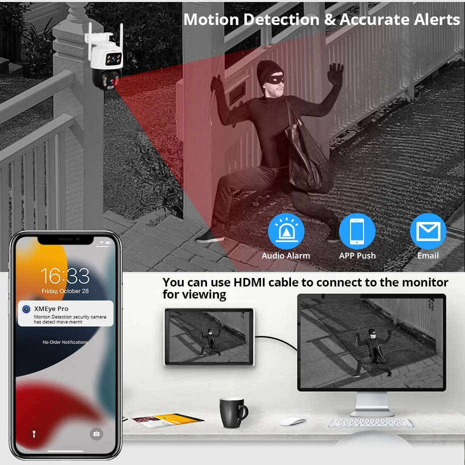 KERUI 6MP HD H.265 PTZ WIFI IP Camera 8CH Wireless 10.1-inch LCD Monitor NVR Kit Home Security Camera System Video Surveillance