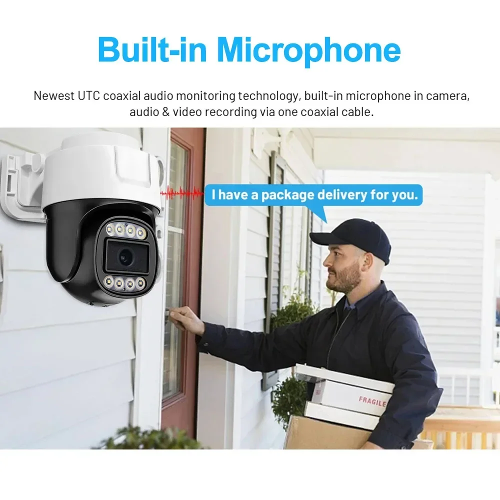 2PCS 2MP CCTV Analog Camera Full Color Night Vision UTC Coaxial BNC Audio Coax PTZ Control TVI CVI 4 in 1 AHD Security Cameras