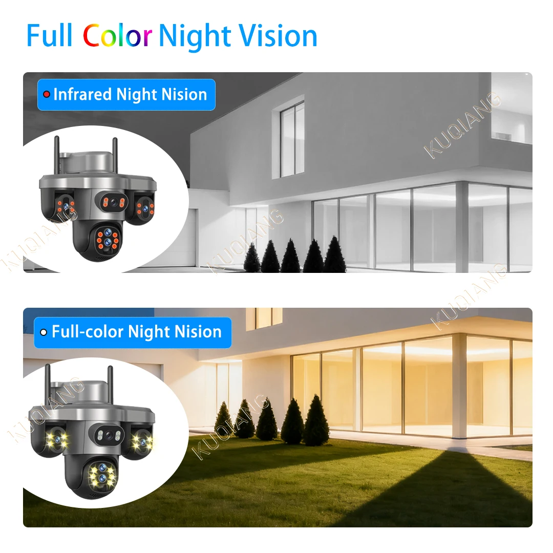 20MP 4G Sim Solar Camera WiFi 10X Optical Zoom 3-PTZ 4-Lens 3-Screens Outdoor Wireless Security Cameras Auto Tracking CCTV V380