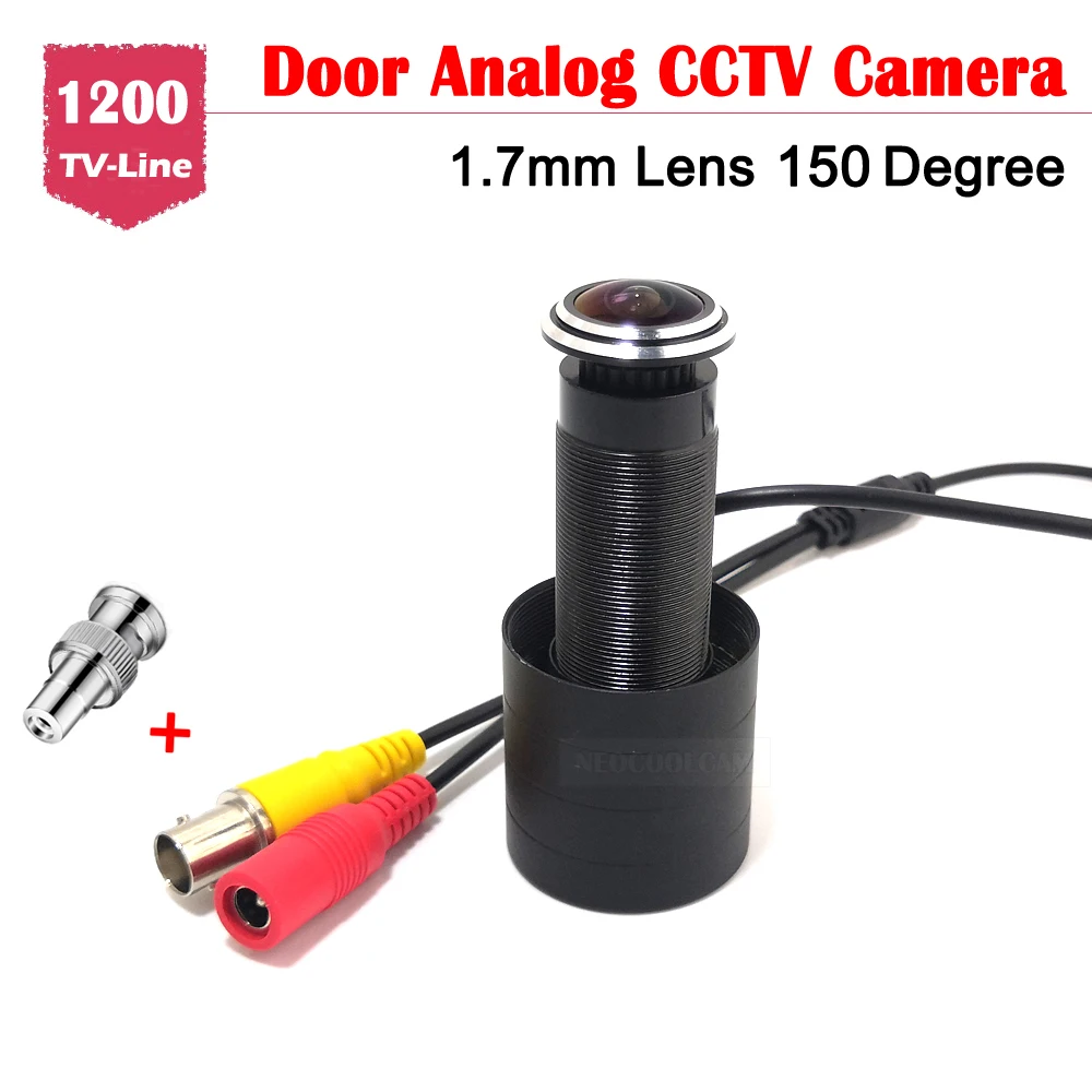 NEOCoolcam Door Hole 150 Degree Wide Angle Fish Eye Lens 1/3 1200TVL Color CVBS Analog TV Home Security Camera