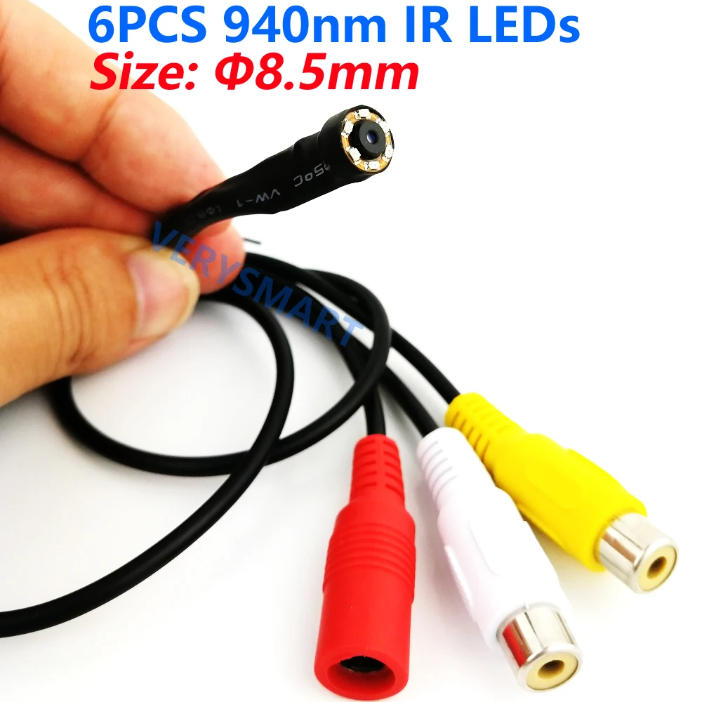 CVBS Small Mini Analog CCTV Security Camera HD 3.6mm 90degree 700TVL 6PCS Infrared IR LEDs Night Vision Camera