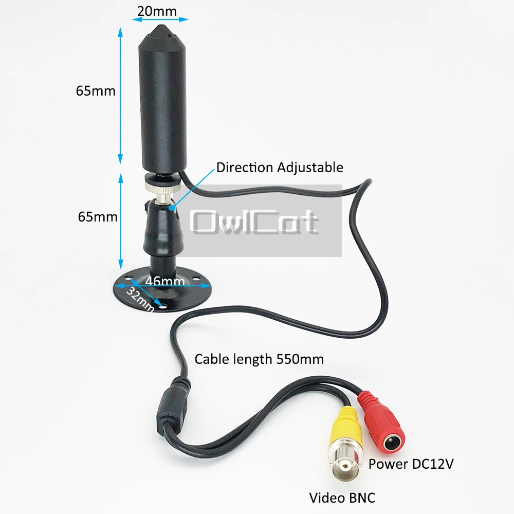 Home Mini Analog High Definition Video Surveillance Bullet Camera Coaxial BNC AHD Camera 1080P Black Small Lens 3.7mm Metal