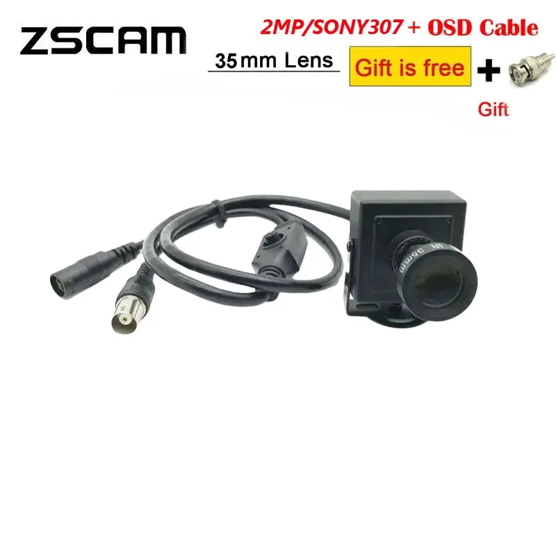 M12 5-50mm Manual Focus Lens 1080P AHD/CVBS Mini Overtaking Camera Analog CCTV 35mm Security Car Mounted OSD Camera