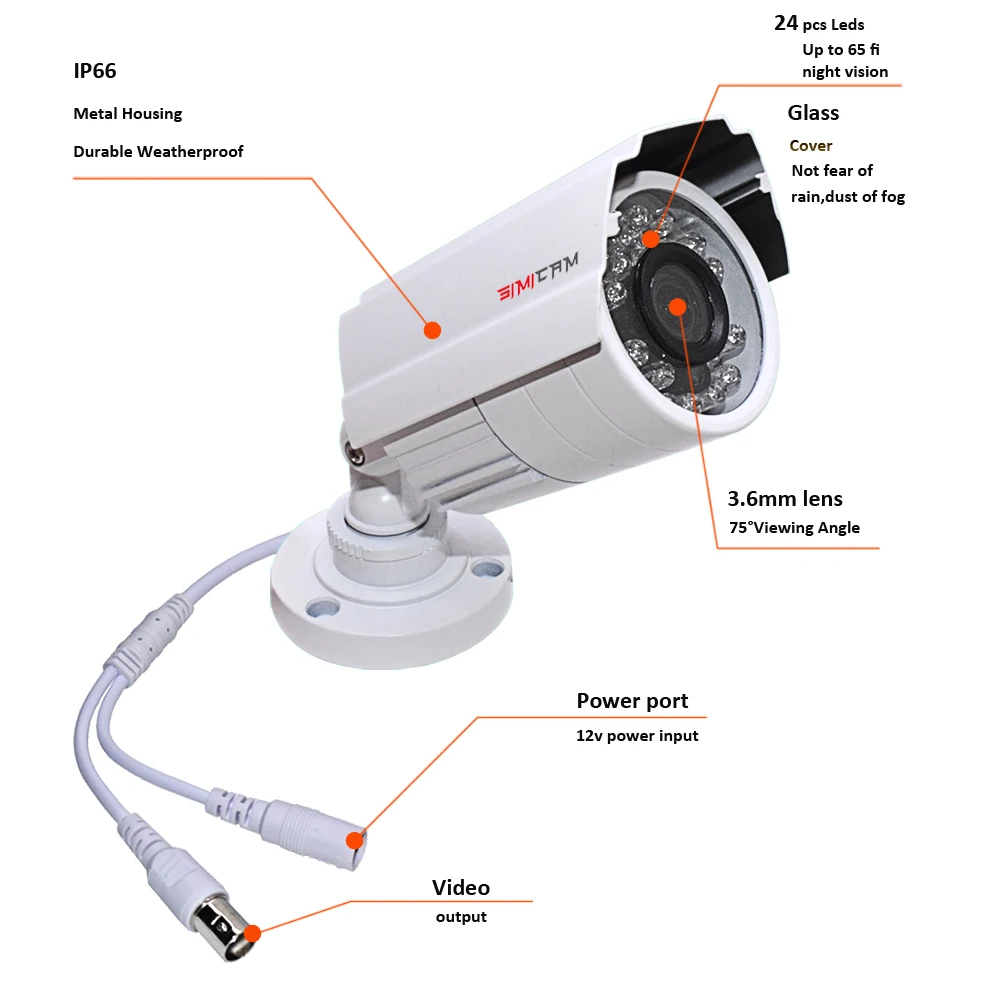 5MP 2MP Analog AHD Video Surveillance Camera NTSC/PAL Bullet Metal Waterproof CCTV DVR Camera Night Vision Security Surveillance