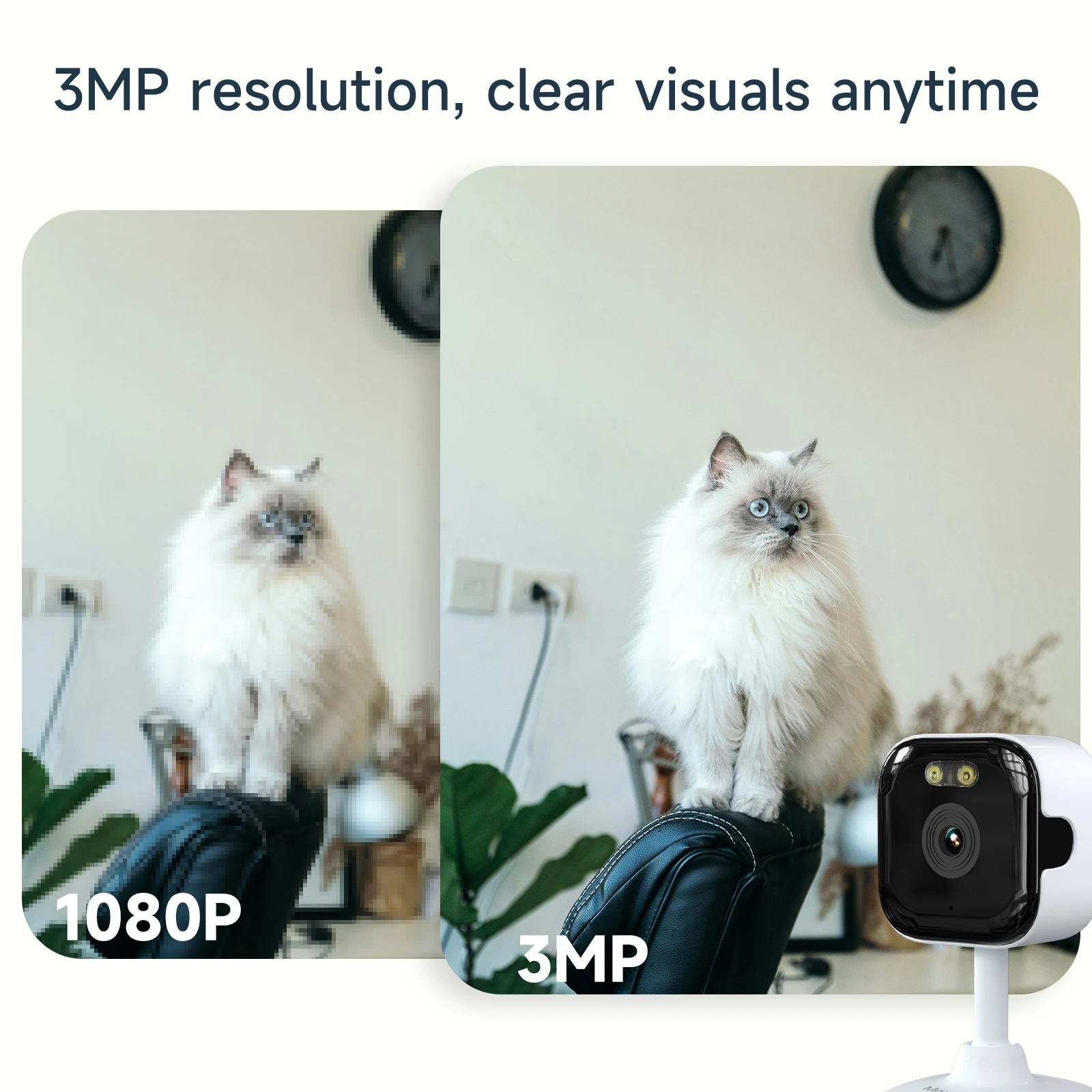 2PCS/1PCS HEIYOUCAM Window Camera-Replaces Outdoor Cameras | 2.4/5GHz Wi-Fi | 3MP HD | Full-Color Night Vision Thru Window