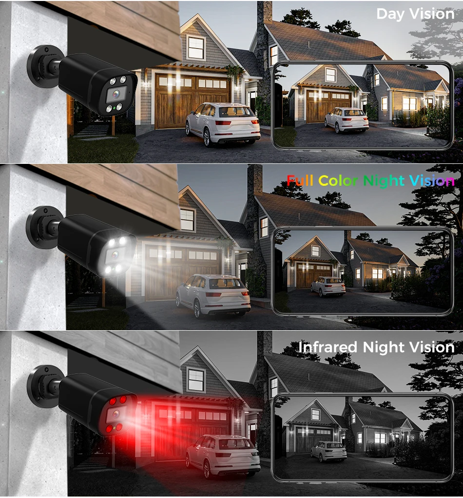 Hiseeu 5MP AHD Camera H.265 Full Color Outdoor Night Vision Video Motion Detection CCTV Security Surveillance Analog Cameras