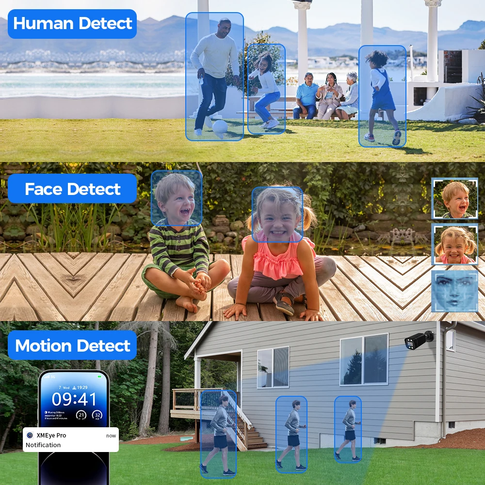 Hiseeu 5MP AHD Camera H.265 Full Color Outdoor Night Vision Video Motion Detection CCTV Security Surveillance Analog Cameras