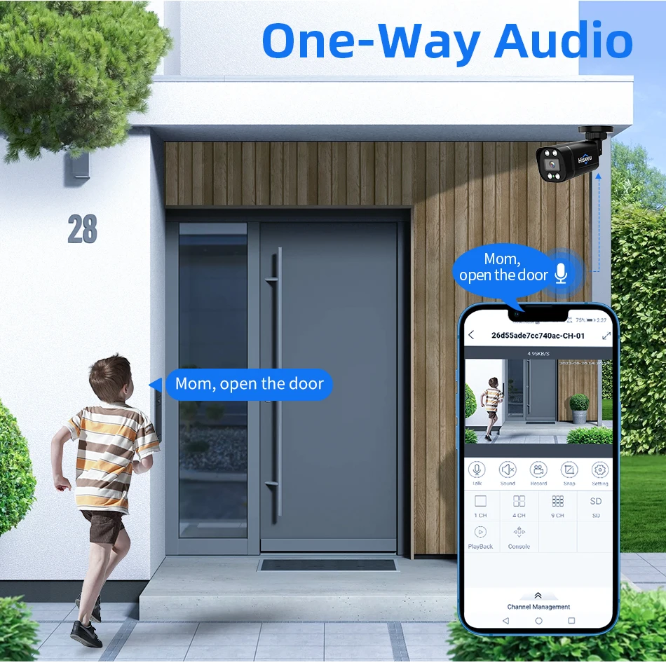 Hiseeu 5MP AHD Camera H.265 Full Color Outdoor Night Vision Video Motion Detection CCTV Security Surveillance Analog Cameras